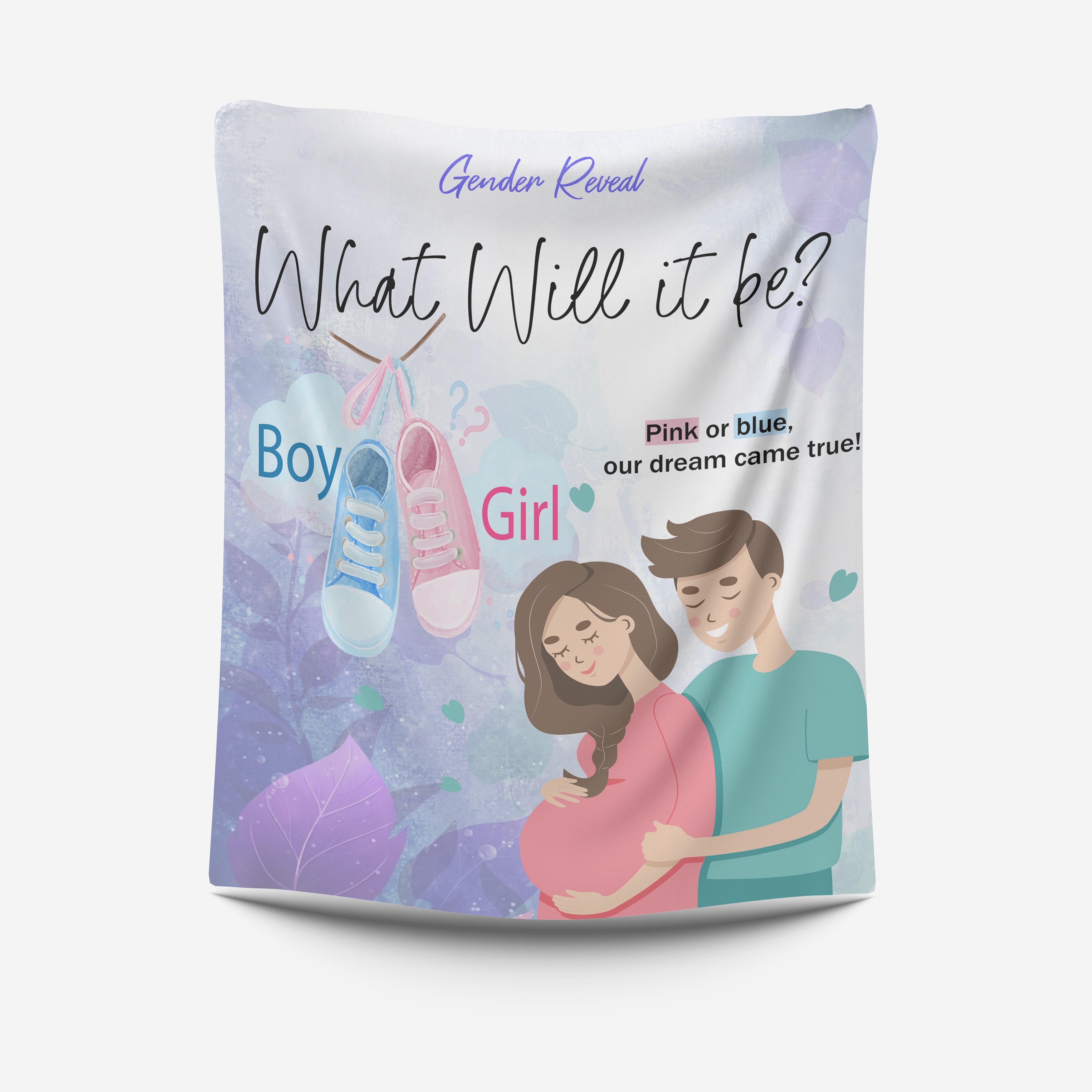 Customized Blanket For Gender Reveal, Design By Seerat