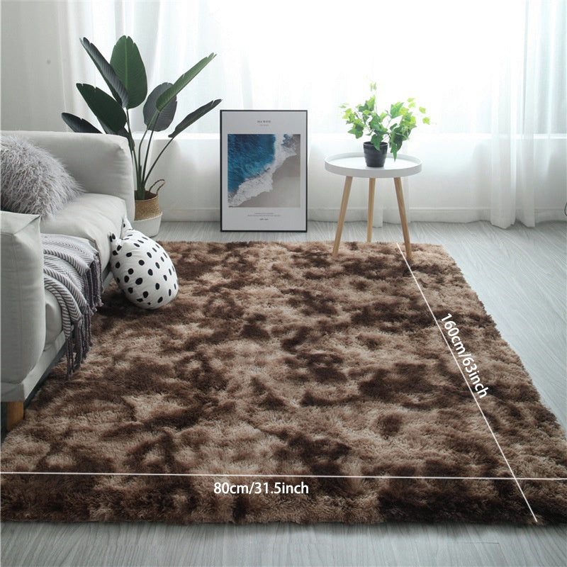 1pc Plush Tie-Dye Rug, Soft Plush Living Room Rug, Shaggy Area Rug Bedroom Living Room, Home Decor