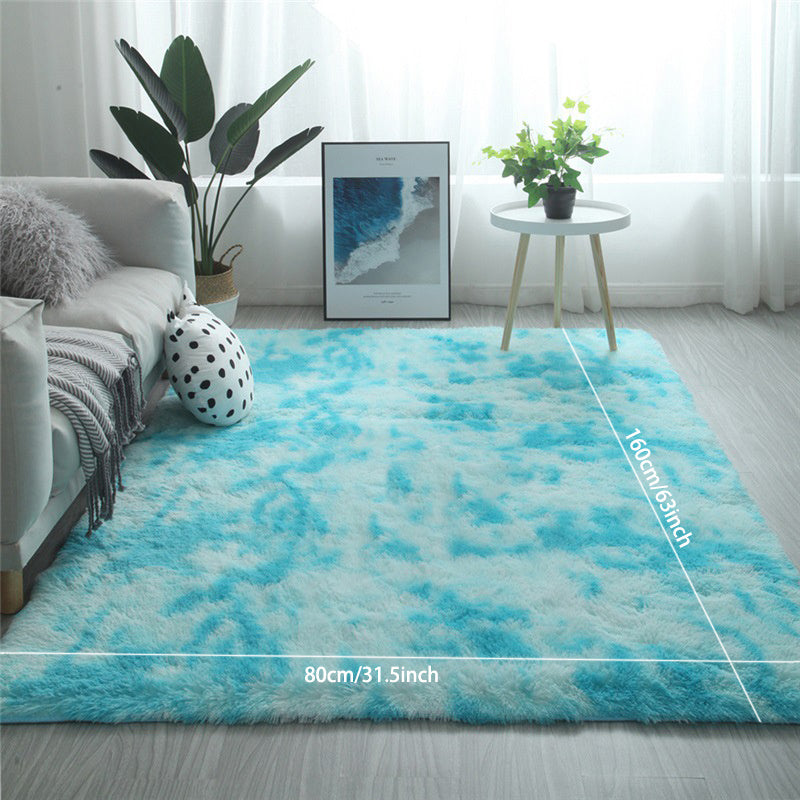 1pc Plush Tie-Dye Rug, Soft Plush Living Room Rug, Shaggy Area Rug Bedroom Living Room, Home Decor