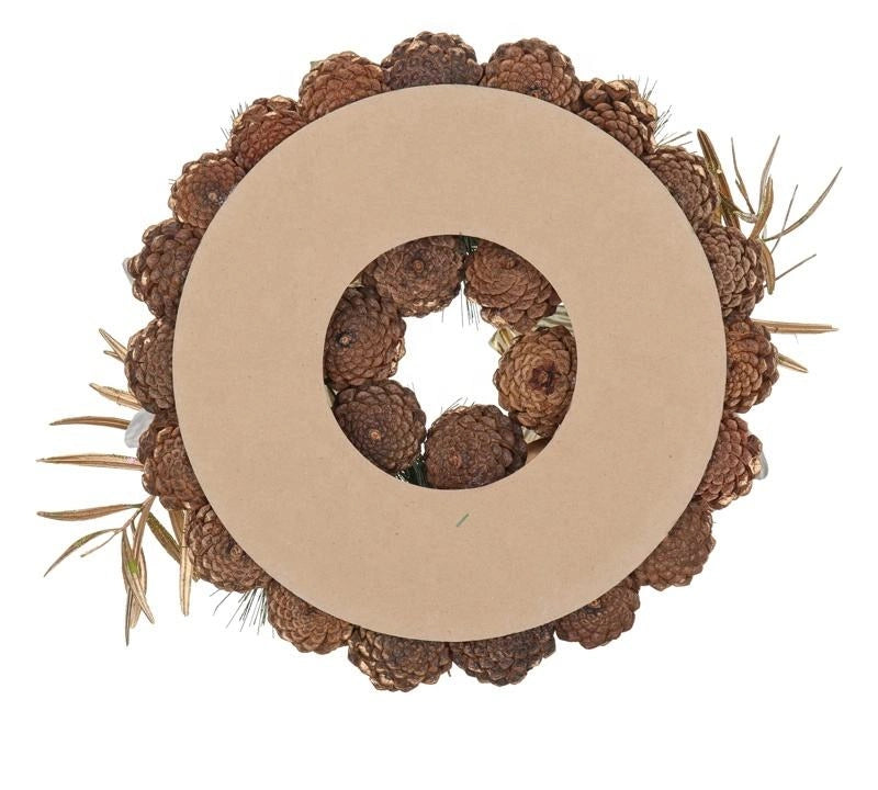 Artificial Nordic Flocked Table Christmas Wreath