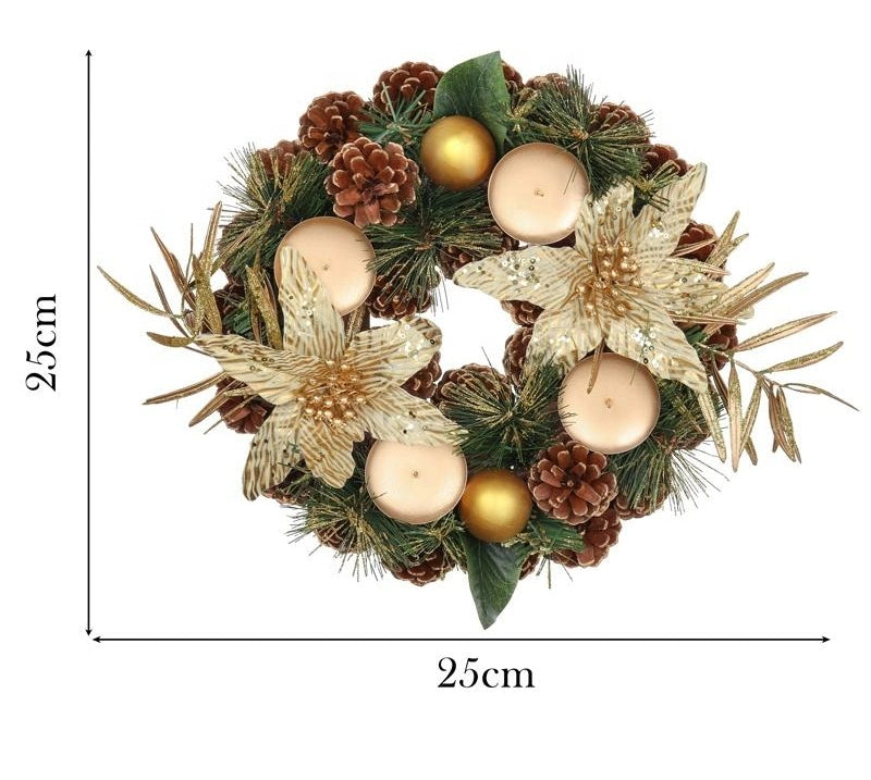 Artificial Nordic Flocked Table Christmas Wreath