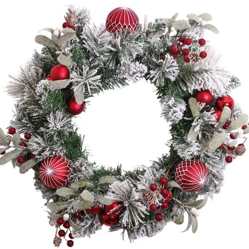 Big Baublebow Xmas Red Berries Christmas Door Wreath