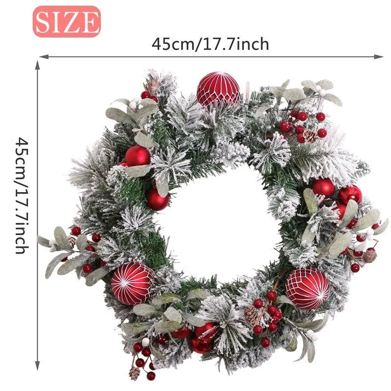 Big Baublebow Xmas Red Berries Christmas Door Wreath