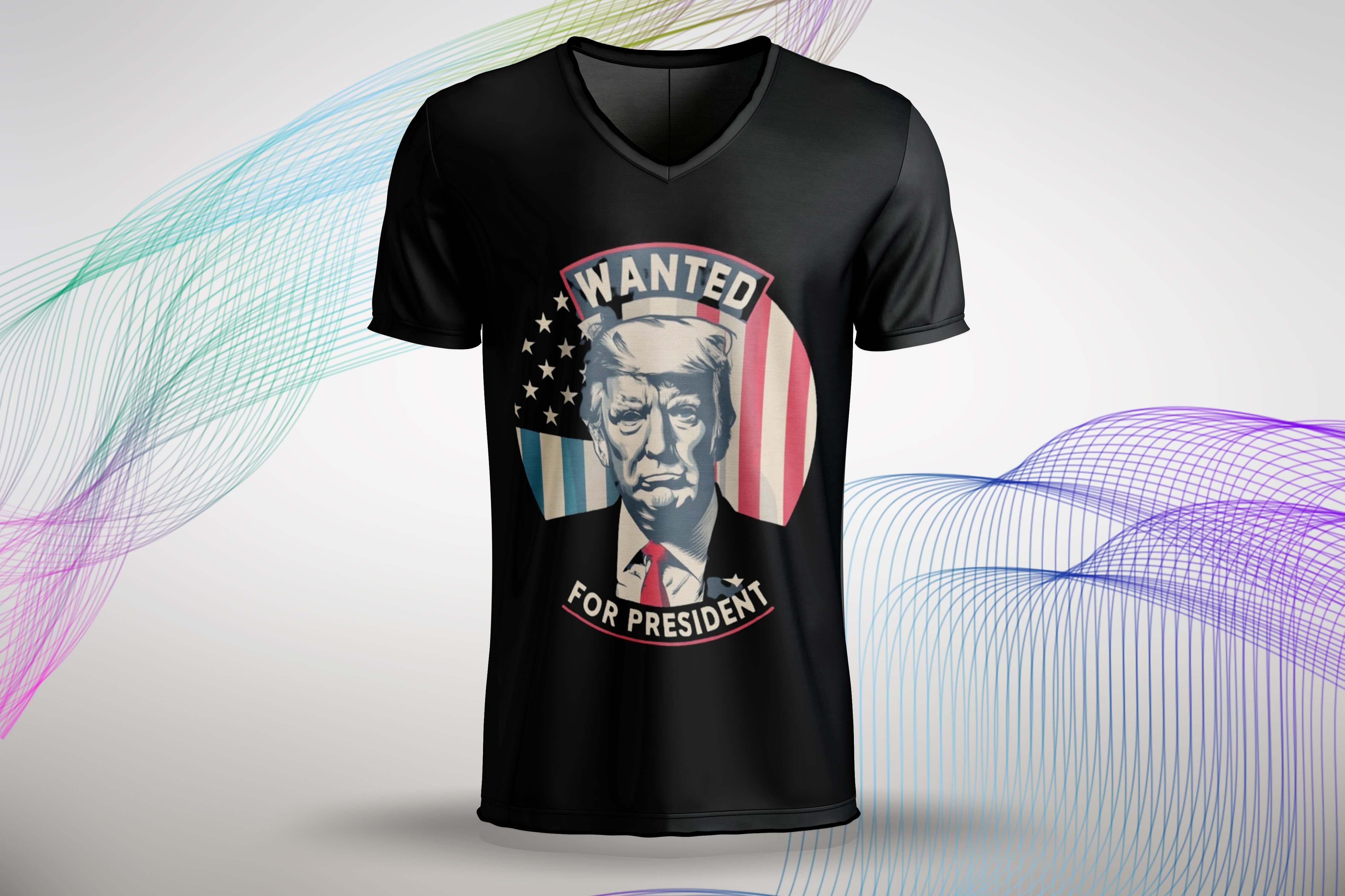 Trump Wanted For President Black T-Shirt