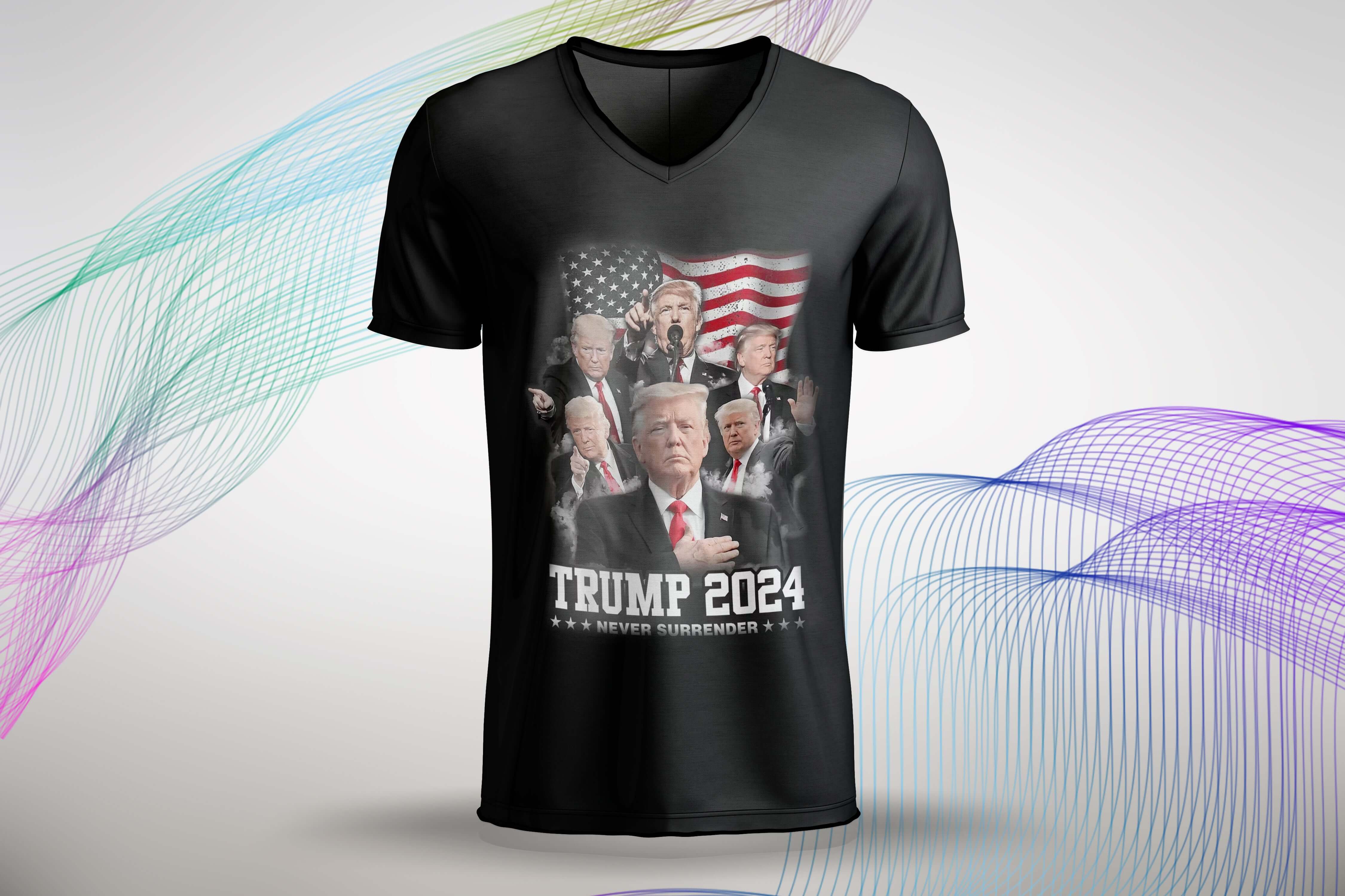 Trump Never Surrender Black T-Shirt