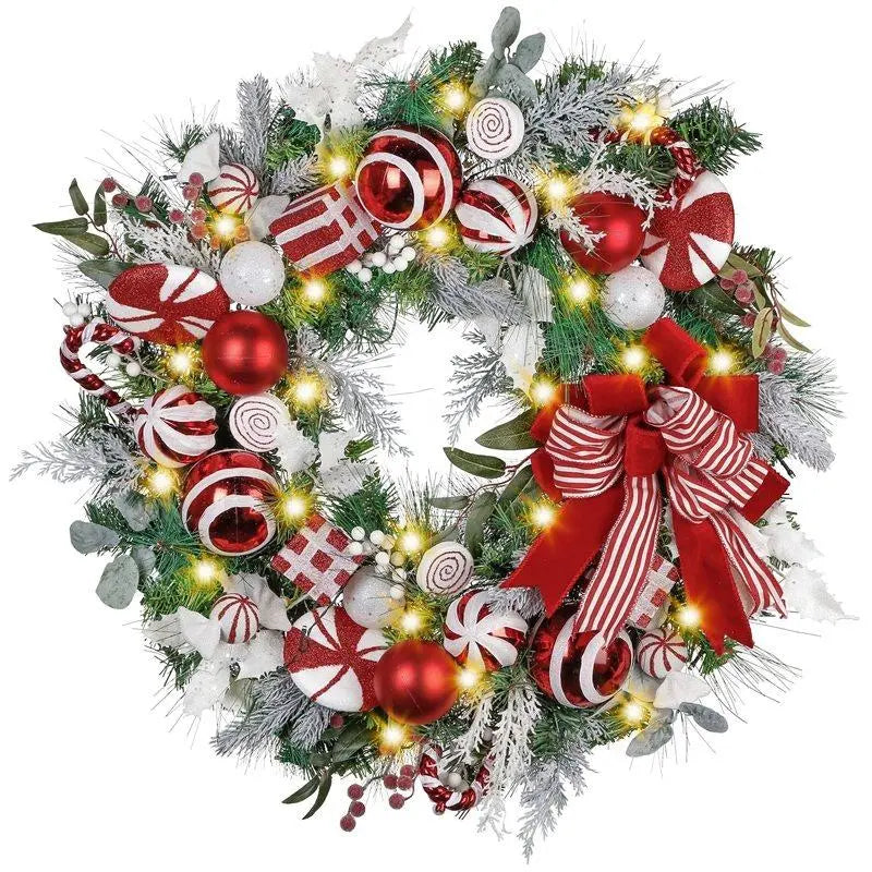 Modern Red Coronas Navida Holiday Craft Small Artificial Christmas Wreath