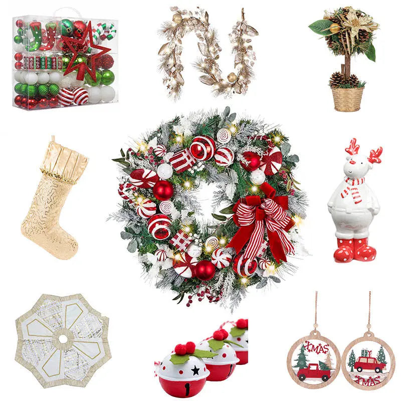 Modern Red Coronas Navida Holiday Craft Small Artificial Christmas Wreath
