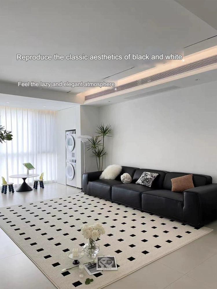 Classic retro black stone apartment carpet living room wool modern French Italian simple waterproof sofa coffee table blanket mat