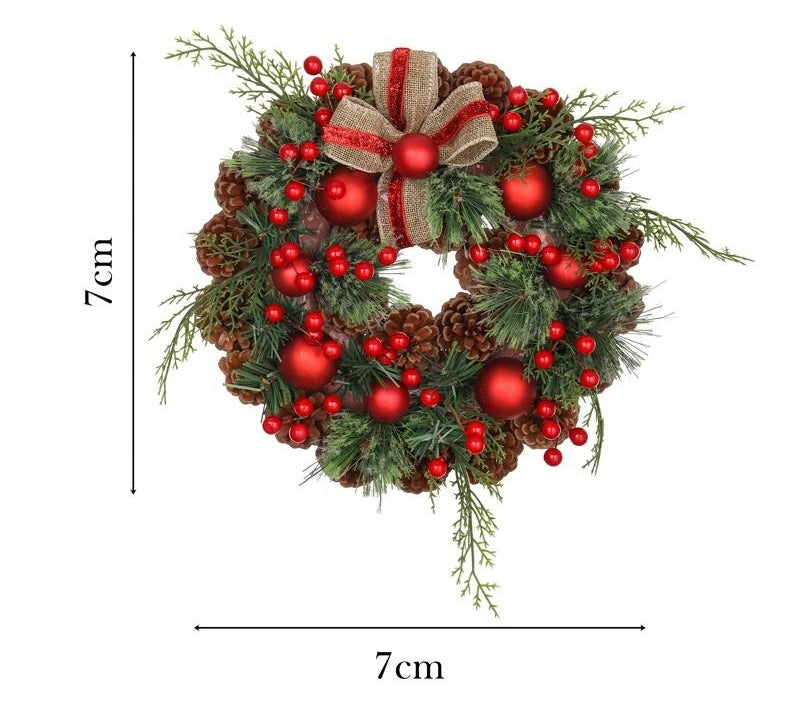 Red Deer Pine Withsnow Door Tree Christmas Wreath