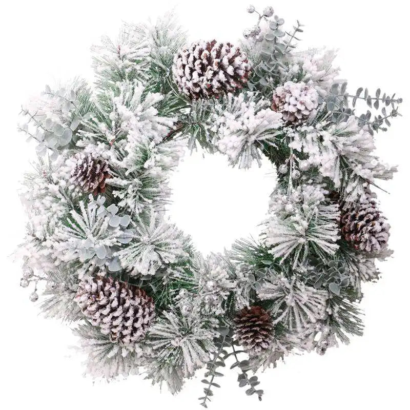 Prelit 18-Inch High-Quality Christmas Garland Wreath for Holiday Decorations