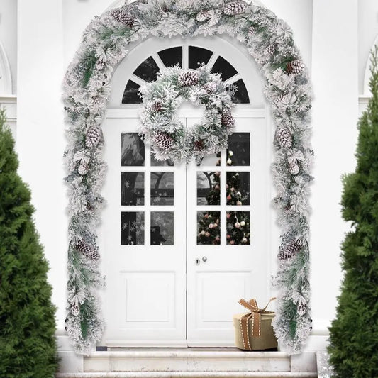 Prelit 18-Inch High-Quality Christmas Garland Wreath for Holiday Decorations