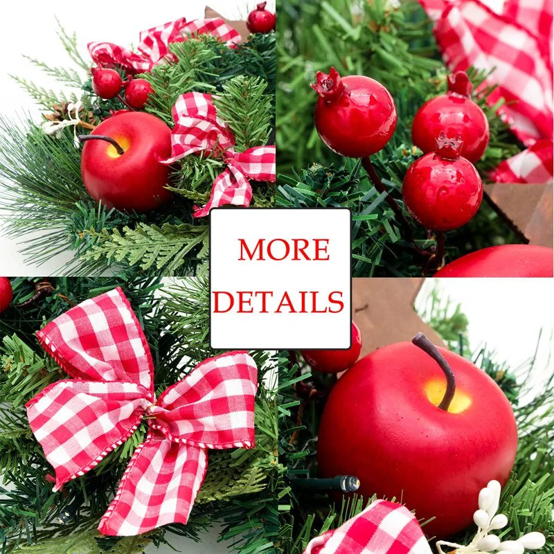 Vineyard Pinecone Apple Berry Traditional Christmas Wreaths