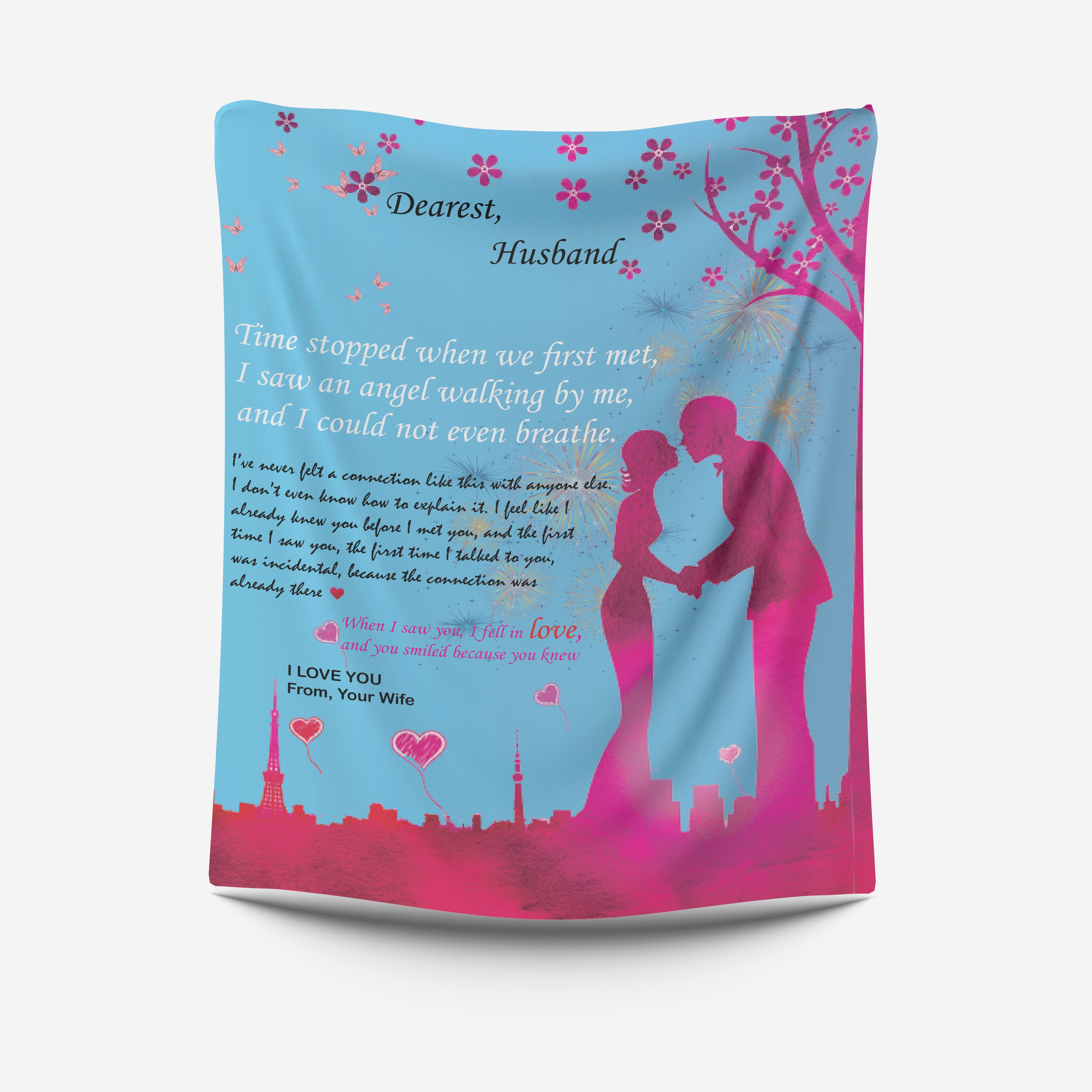 Customized Blanket Design For A Husband, Design By Seerat