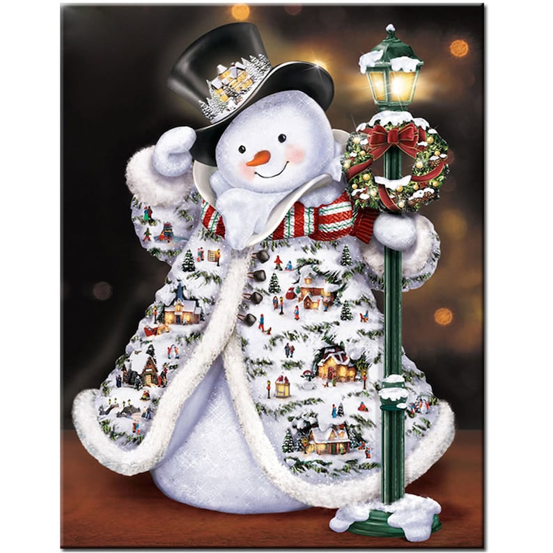 5D DIY DIAMOND Art Table Decor Scenery Snowman Christmas Decor