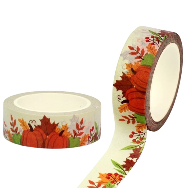 New Release: Pumpkins Growing Among Fall Leaves And Berries, Washi Tape Samples And Rolls