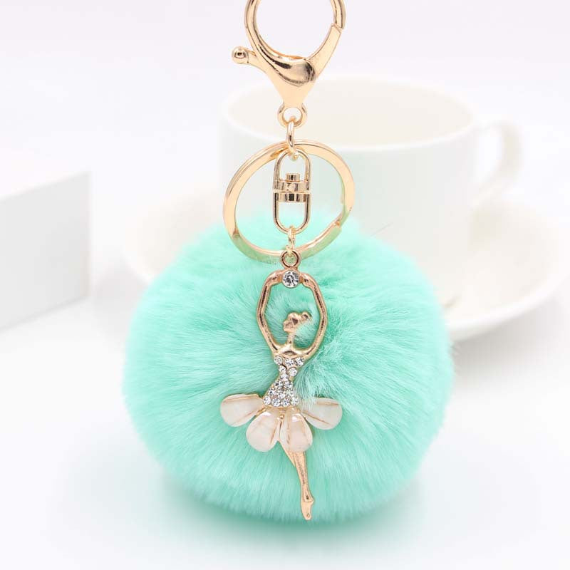 Cute Rhinestone Little Angel Car Keychain