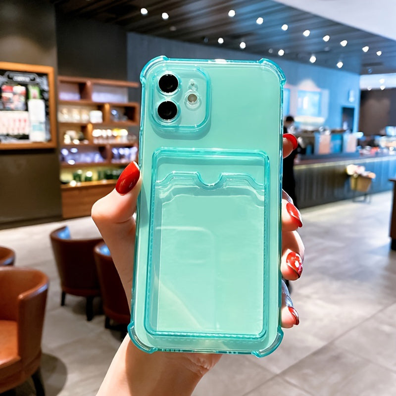 Transparent Soft Shockproof Phone Case With Card Holder