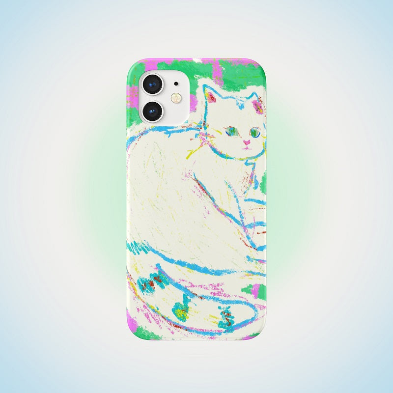 Cat illustration phone case