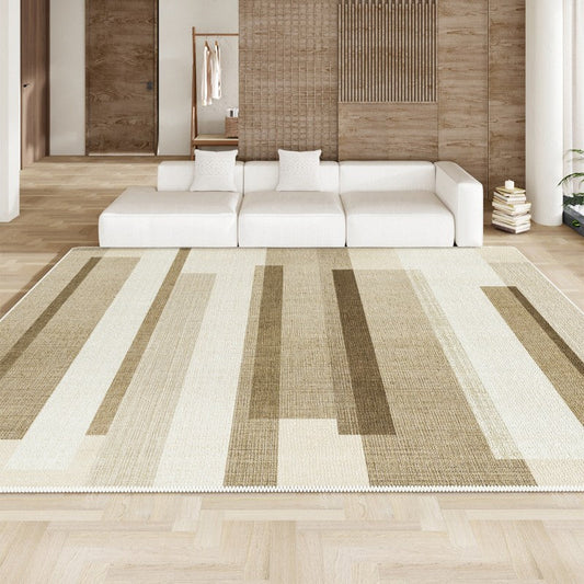 Contemporary Carpet for Study Room, Modern Rugs in Dining Room, Large Modern Area Rugs in Living Room, Beige Geometric Modern Rugs