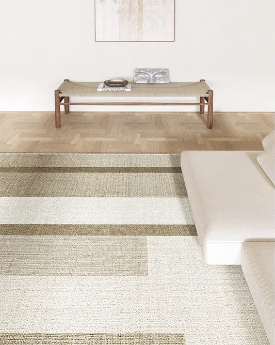 Contemporary Beige Carpets under Sofa, Modern Area Rug in Living Room, Bedroom Modern Rugs, Large Modern Rugs for Office