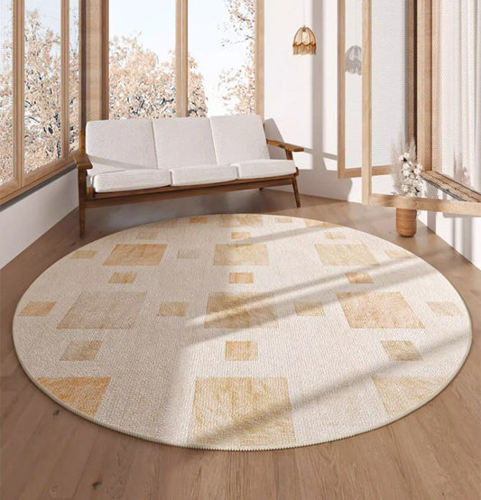Circular Modern Rugs for Living Room, Modern Area Rugs for Bedroom, Round Carpets under Coffee Table, Contemporary Round Rugs for Dining Room