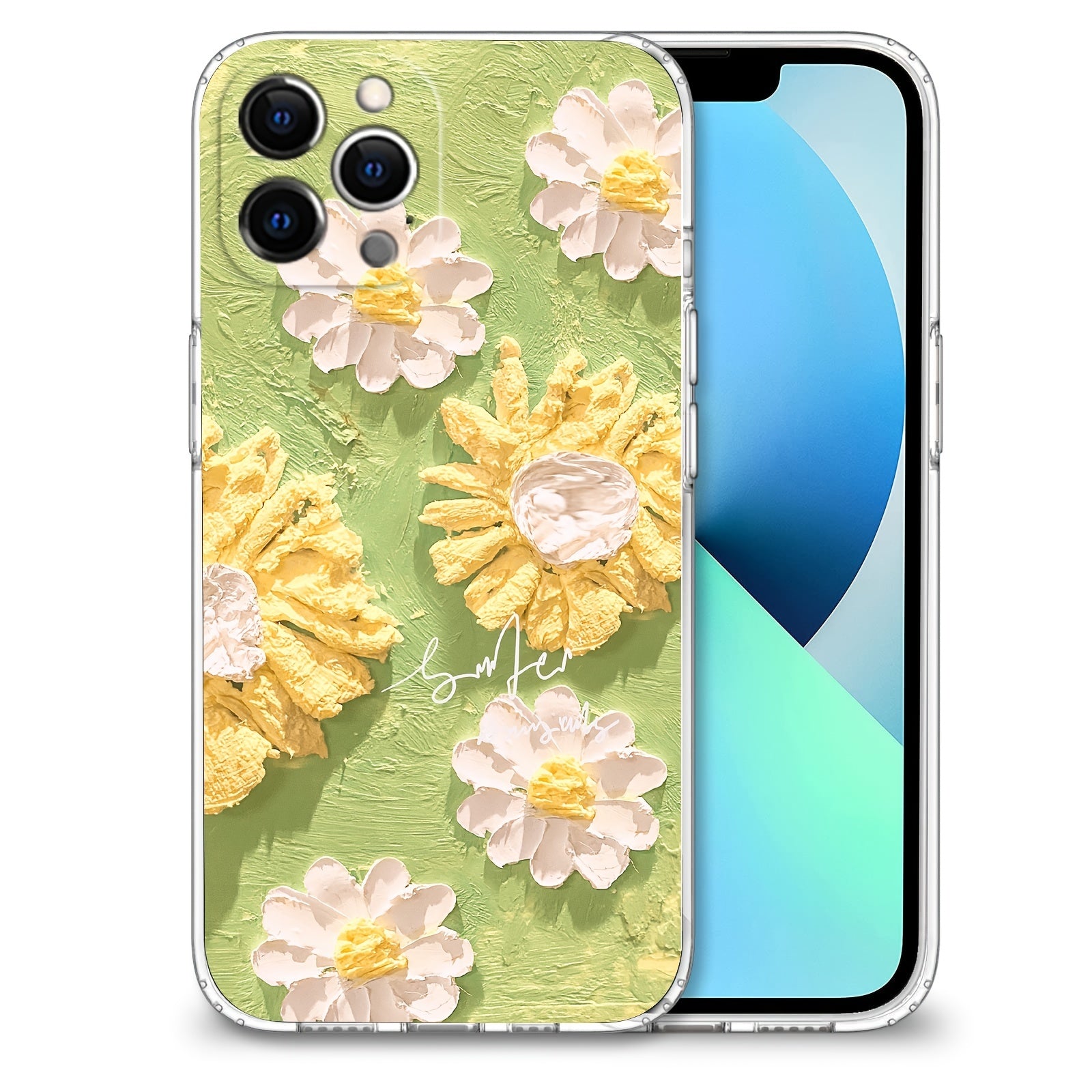 All Inclusive Transparent Fashionable Floral Pattern Mobile Phone Case