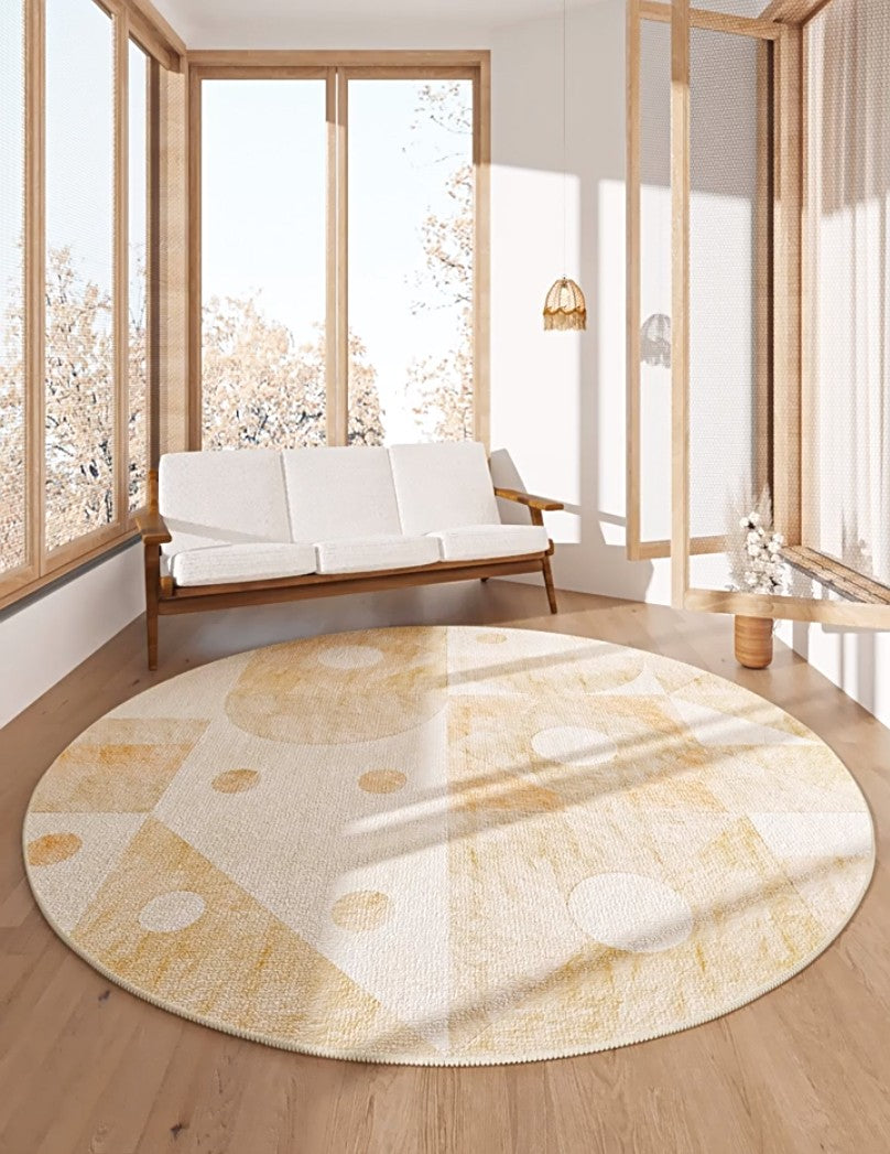 Unique Modern Area Rugs for Bedroom, Circular Modern Rugs for Living Room, Round Carpets under Coffee Table, Contemporary Round Rugs for Dining Room