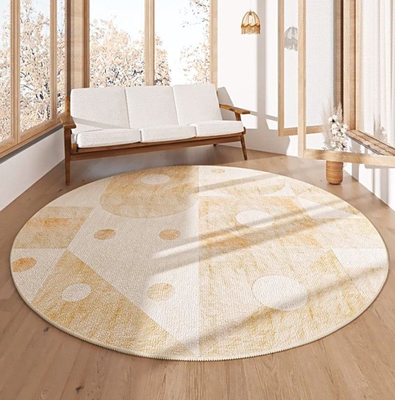 Unique Modern Area Rugs for Bedroom, Circular Modern Rugs for Living Room, Round Carpets under Coffee Table, Contemporary Round Rugs for Dining Room