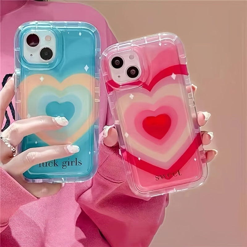 Blue And Pink Heart Pattern Phone Case