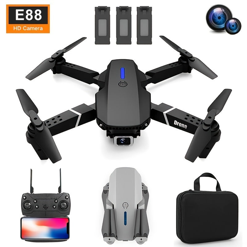 E88 RC Drone WIFI FPV Drone With  HD Dual Camera Height Hold RC Foldable Quadcopter Helicopter Dron Gift Toys With 3 Battery