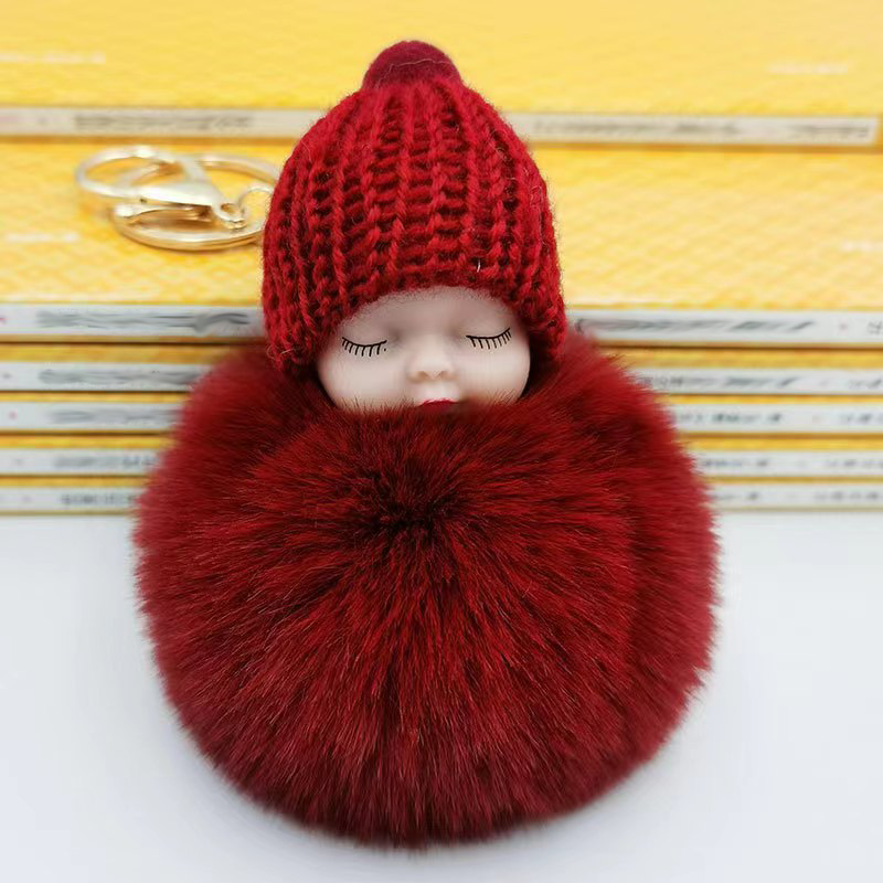 Keychain Cute Fluffy Plush Mini Doll Keychain For Women Bags Key Ring Gift Decoration Accessories Hanging Gift