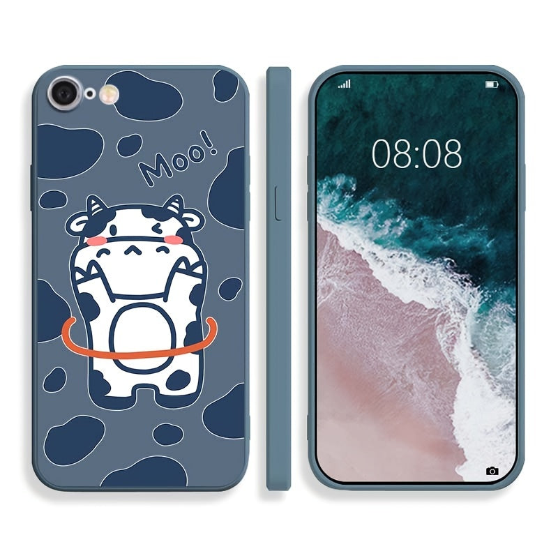 Cartoon Cow Silicon Matte Soft Phone Case