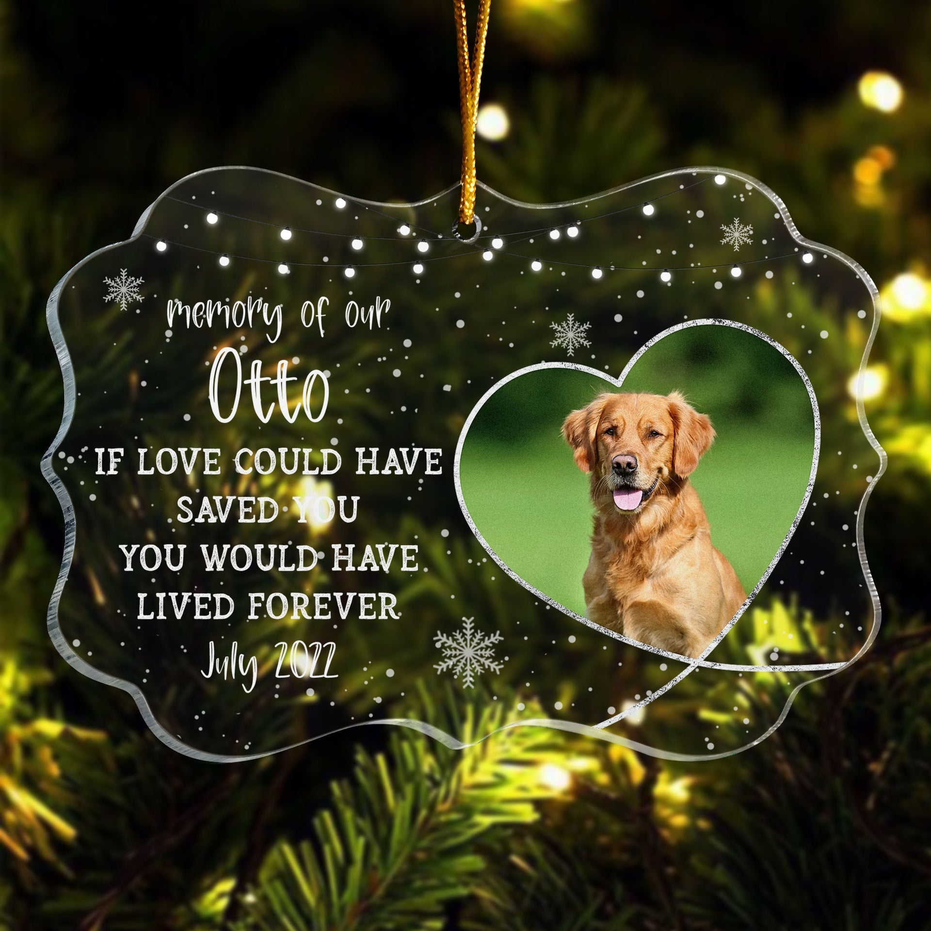 Forever Loved - Personalized Acrylic Ornament - Christmas Gift For Pet Loss Owners, Dog Mom, Dog Dad, Cat Mom, Cat Lover, Dog Lover