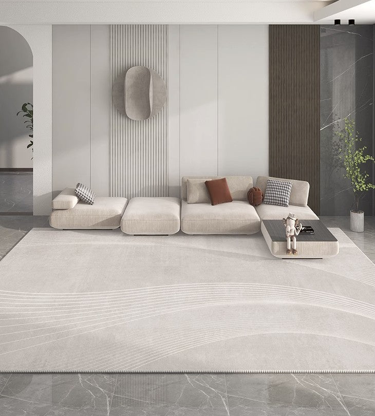 Contemporary Area Rugs for Bedroom, Living Room Modern Rugs, Modern Living Room Rug Placement Ideas, Grey Modern Floor Carpets for Dining Room