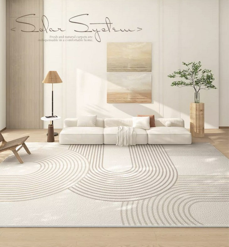 Contemporary Abstract Modern Rugs in Bedroom, Modern Floor Carpets for Dining Room, Dining Room Modern Rugs, Modern Living Room Rug Placement Ideas