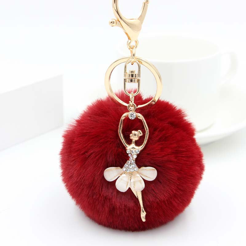 Cute Rhinestone Little Angel Car Keychain