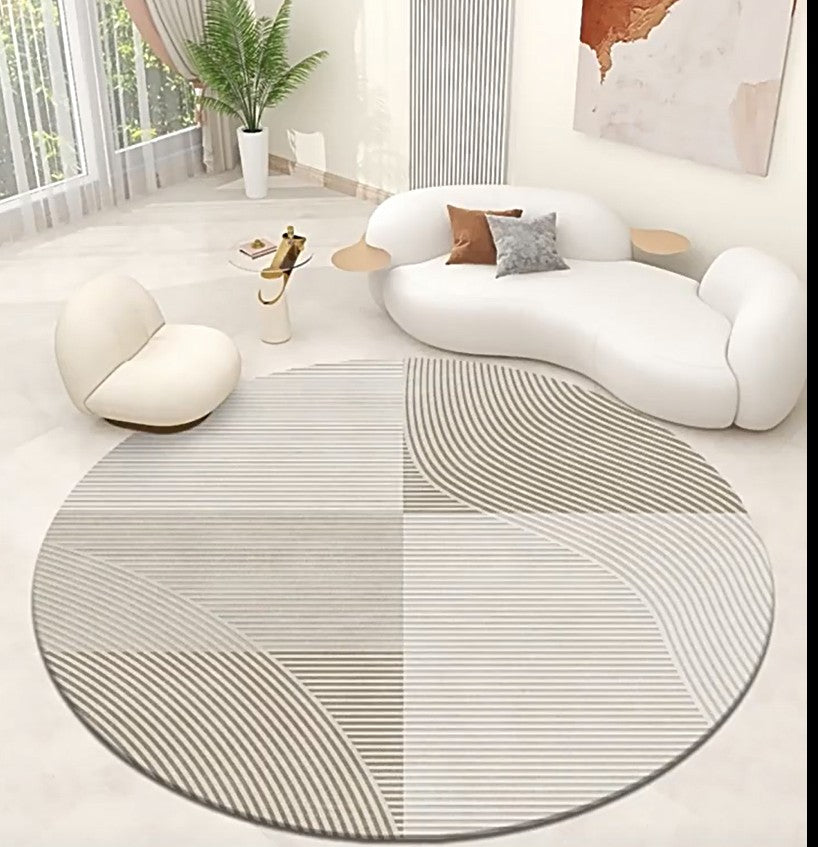 Circular Rugs for Bedroom, Modern Rugs for Dining Room, Abstract Contemporary Round Rugs for Dining Room, Geometric Modern Rug Ideas for Living Room