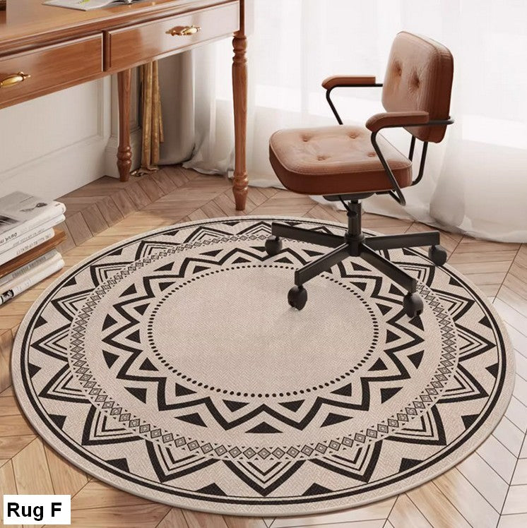 Geometric Modern Rug Ideas for Living Room, Contemporary Round Rugs, Circular Modern Rugs under Dining Room Table, Modern Round Rugs for Bedroom