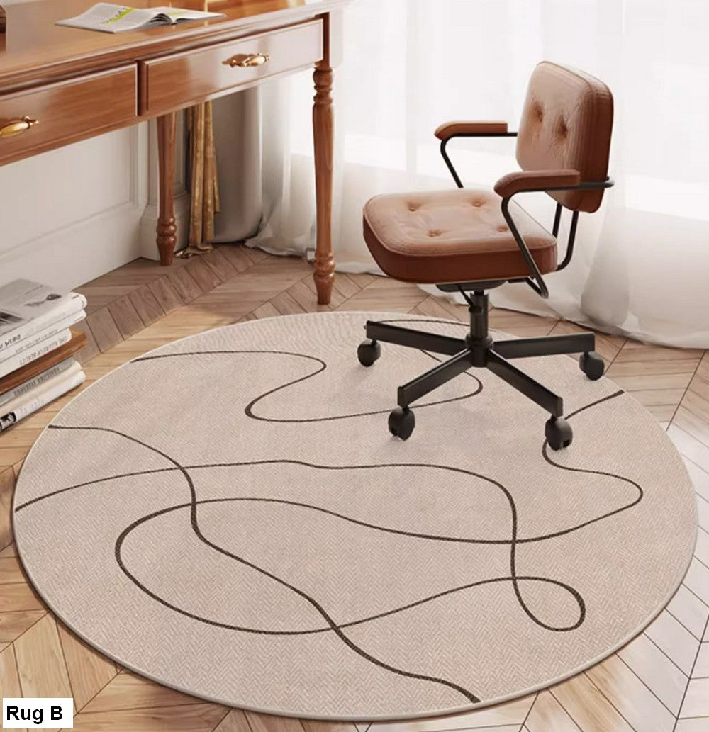 Round Rugs under Coffee Table, Geometric Modern Rug Ideas for Living Room, Circular Modern Rugs under Dining Room Table, Modern Round Rugs for Bedroom
