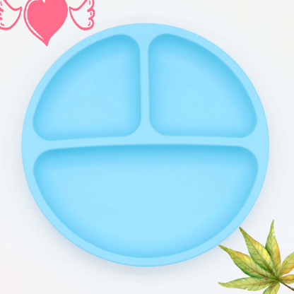 Silicone Children's Dinner Plate Baby Multi-suction Cup Partition Plate Baby Food Supplement Bowl Shatterproof Tableware