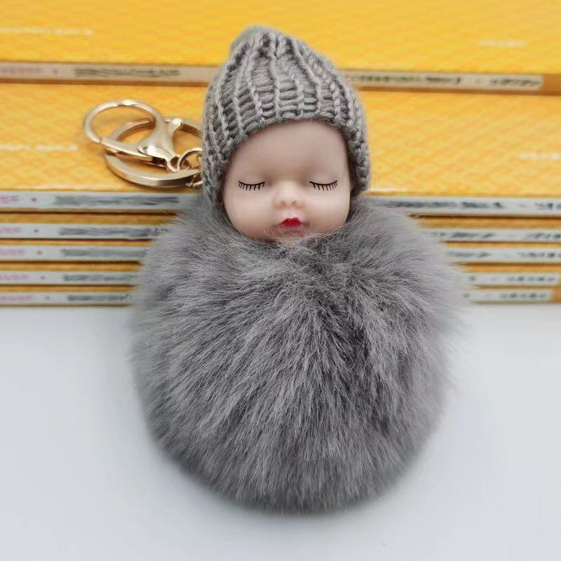 Keychain Cute Fluffy Plush Mini Doll Keychain For Women Bags Key Ring Gift Decoration Accessories Hanging Gift