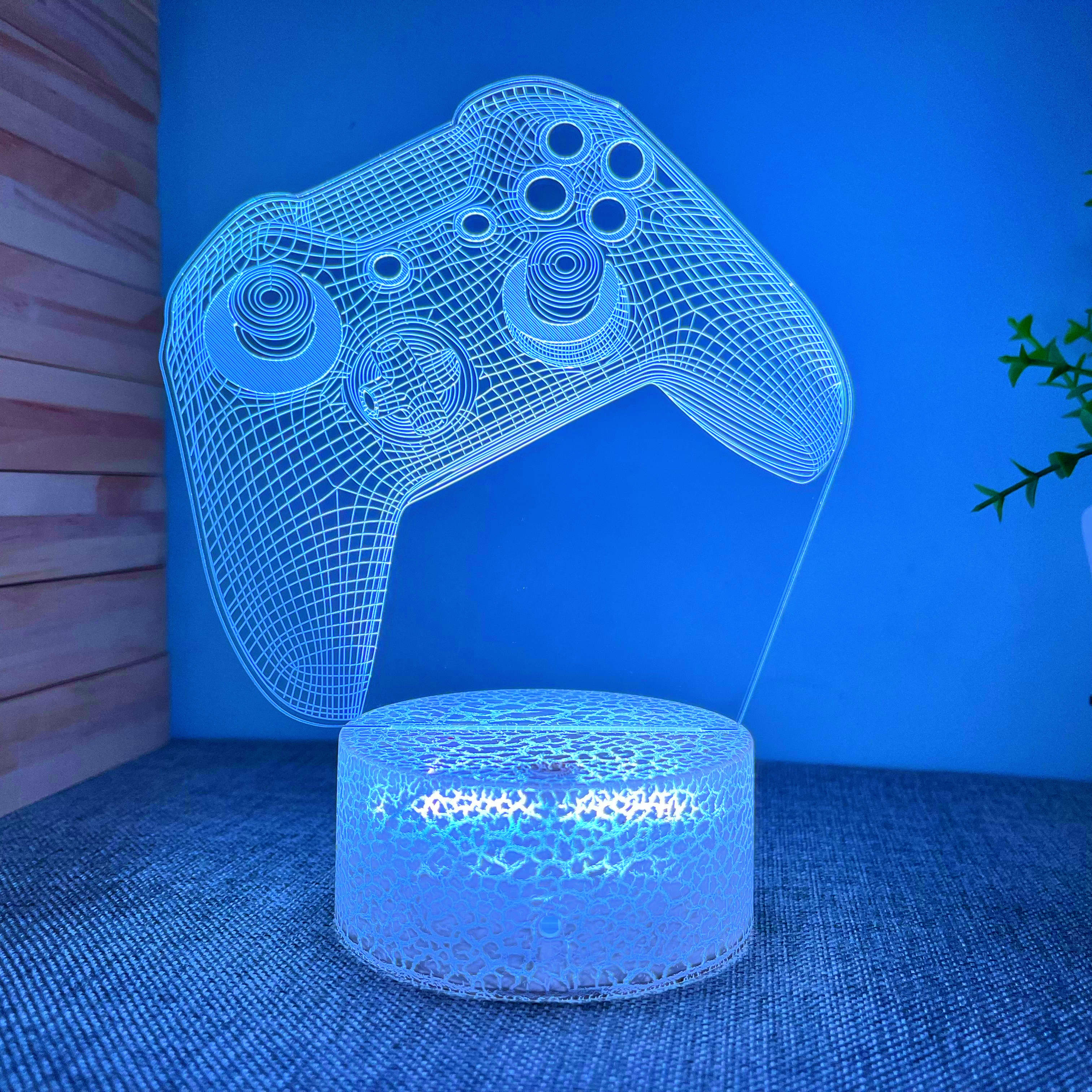 1pc 3D Night Light, Gamepad Shaped Atmosphere Desk Lamp, USB Charging, Decoration For Children's Room And Bedroom