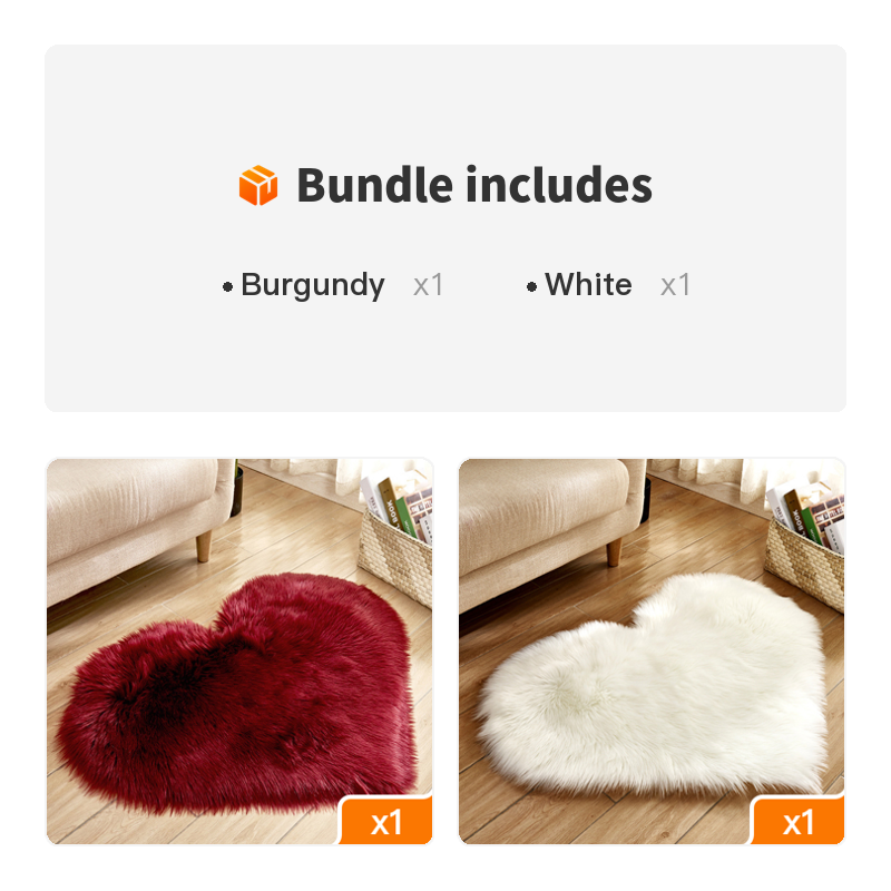 1pc Heart Shaped Area Rug, Plush Faux-Fur Carpet For Living Room & Bedroom, Home Decor Valentine's Day Decor 19.6in*23.6in/50cm*60cm