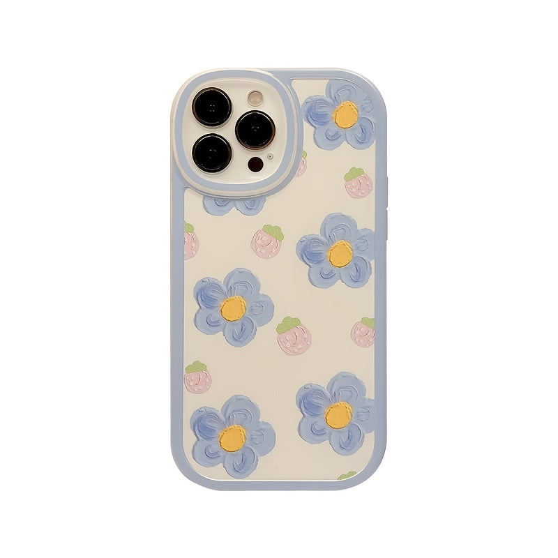 Pink Berry Blue Flower Phone Case