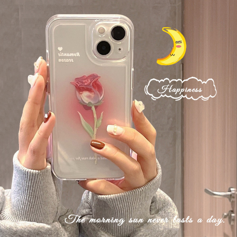 Ins Tulip Transparent Silicone Phone Case