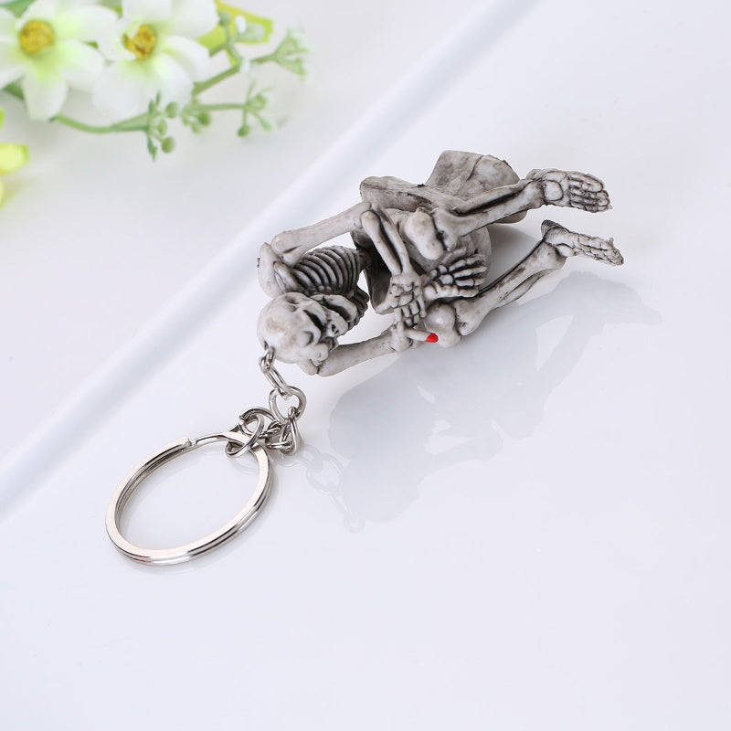 1pc Men Creative Alloy Keyfob Car Keyring Keychain Key Chain Skull Toilet Gift