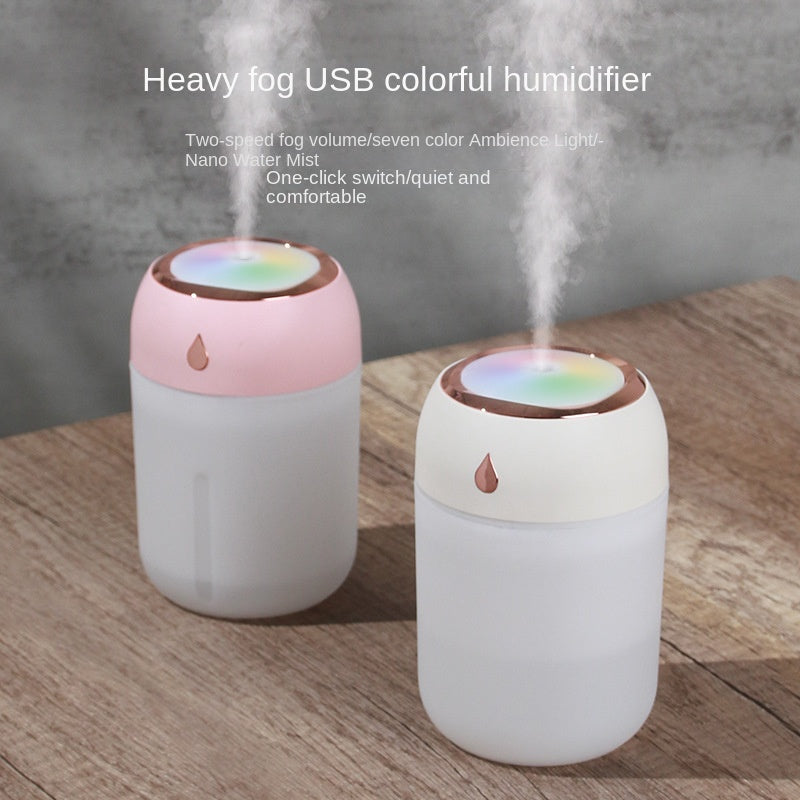 Portable Mini Humidifier, 220ml/330ml,Small Cool Mist Humidifier, USB Personal Desktop Humidifier For Bedroom Travel Office Home