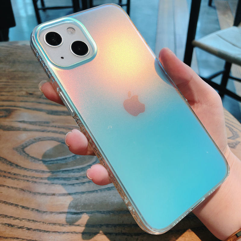 Luxury Matte Laser Gradient Clear Phone Case