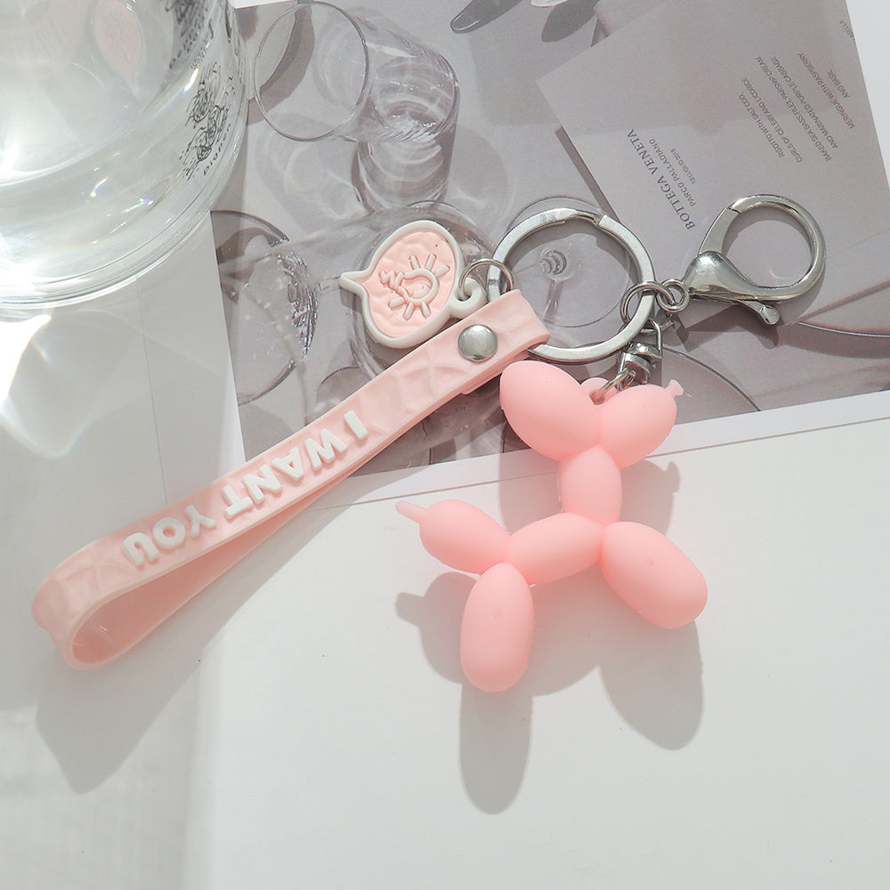 Balloon Puppy Keychain Doll Pendant Keychain Car Creative Key Pendant Cute Small Jewelry Ornament 1pc