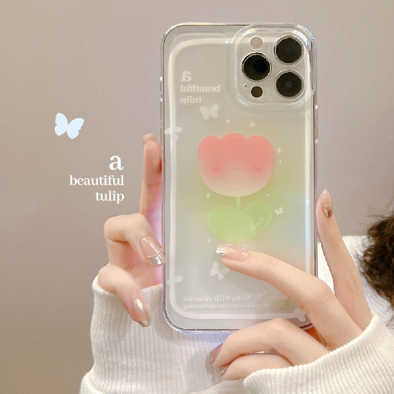 Tulip Laser Transparent Phone Case